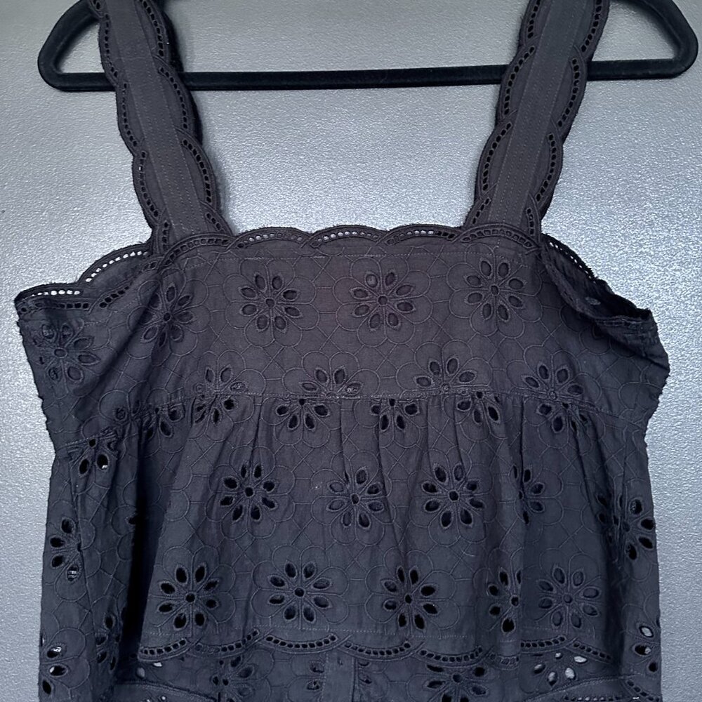NWT | The Kooples | Black Eyelet Embroidered Tank Top - Picture 5 of 8